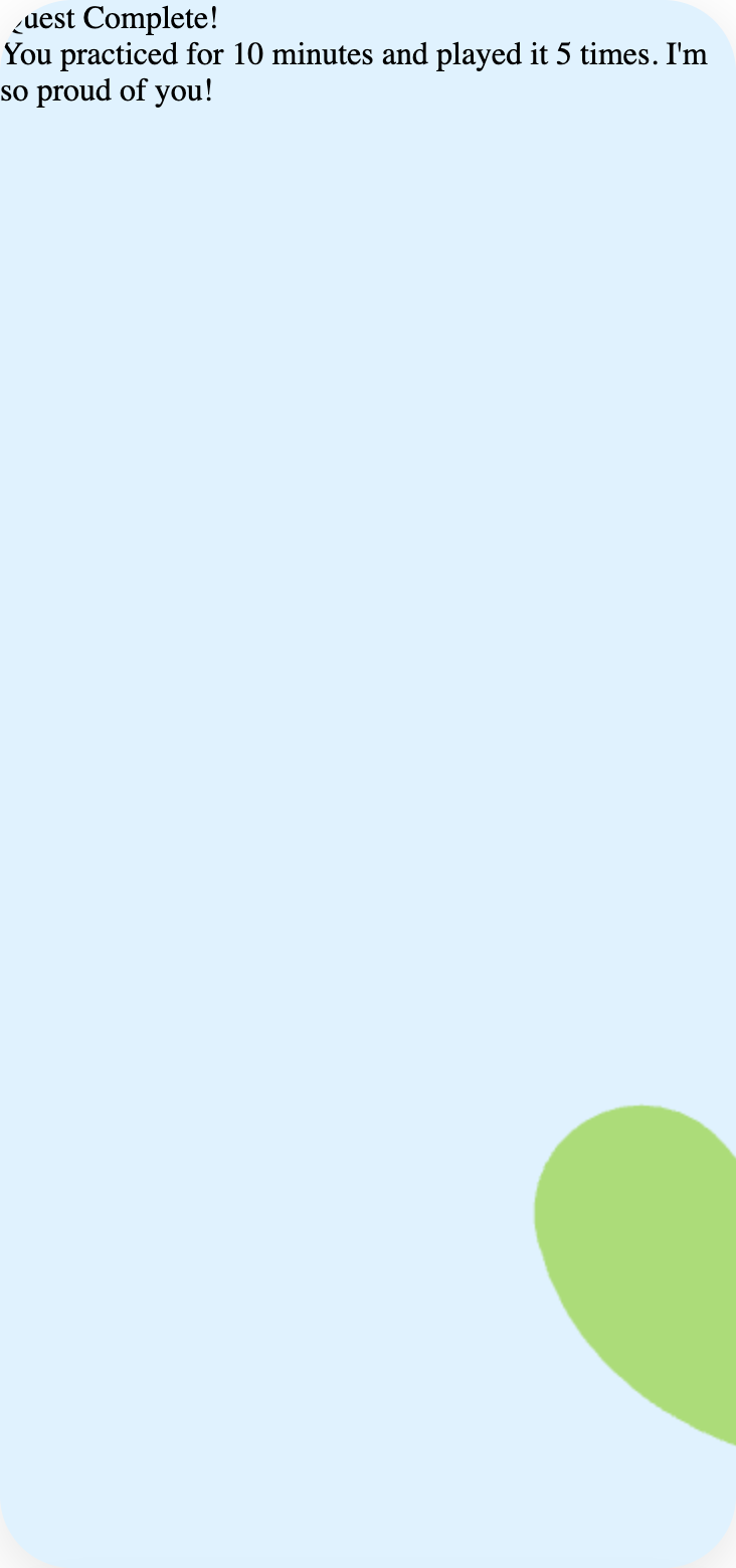 Sprout Kid app success screen