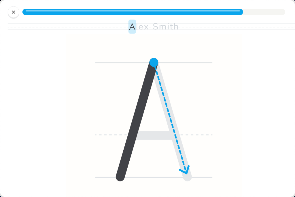 Kid experience: ABC tracing