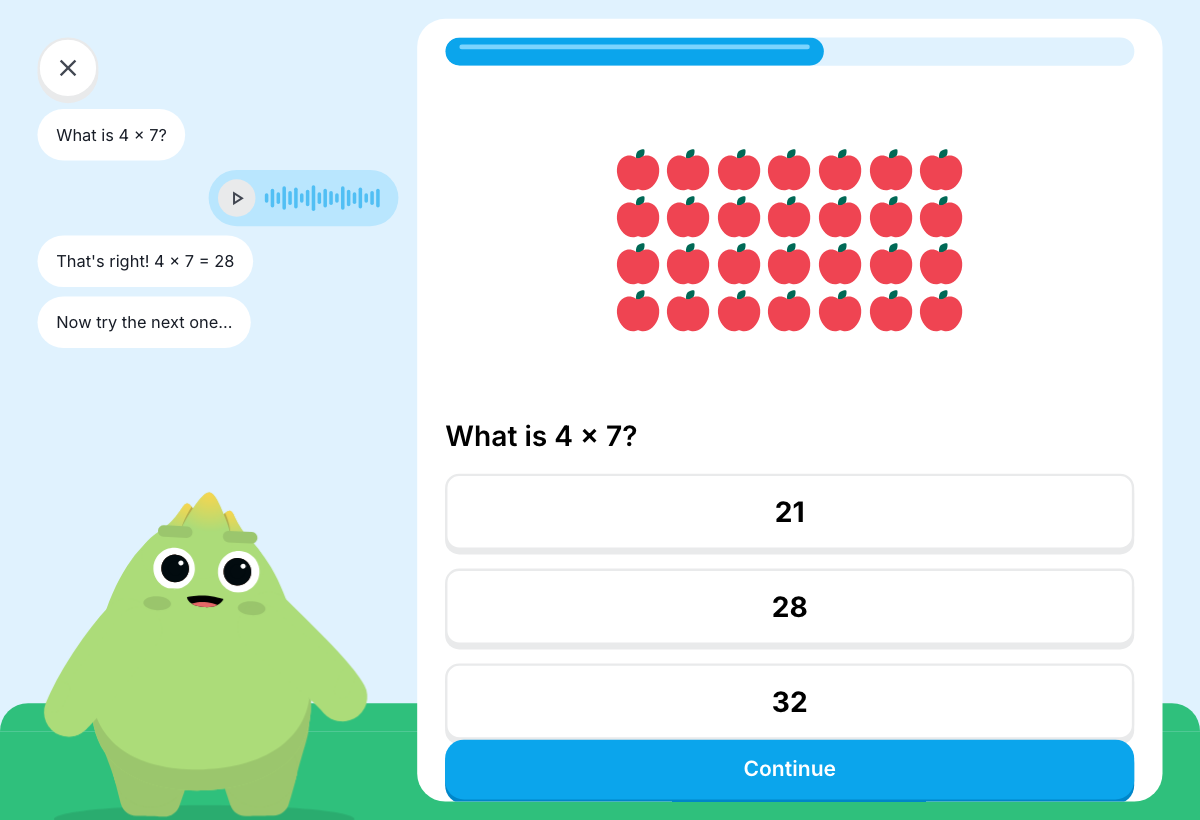 Sprout learning activity screen